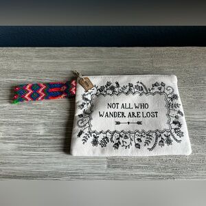 🆕 Natural Life Cream Pouch with Black Text and Multicolor Strap